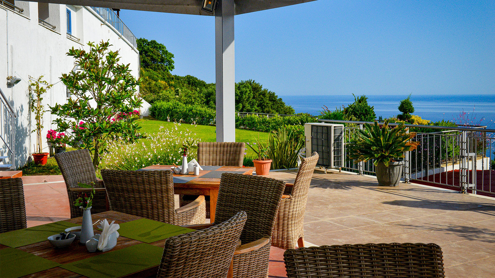 Services aries villas breakfast area